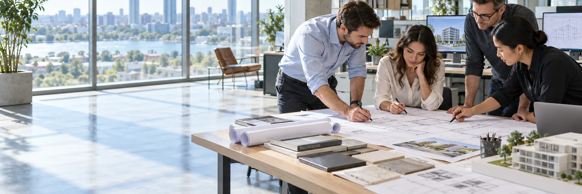 A design office with drawings spread across a work table — structural engineering firm insurance california