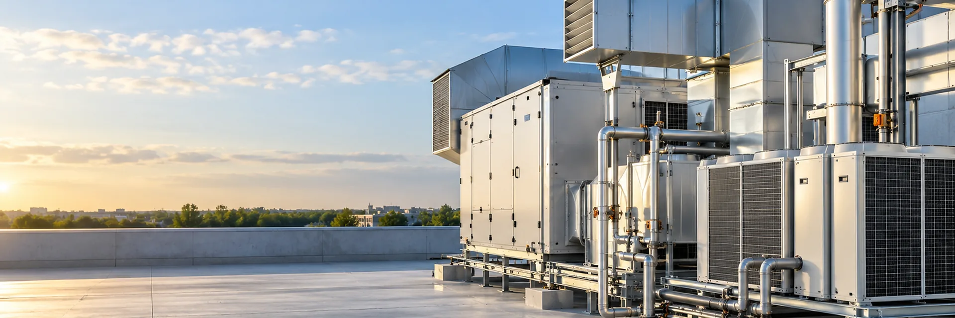 Rooftop HVAC and mechanical units on a commercial building — HVAC, mechanical and commercial refrigeration contractor insurance