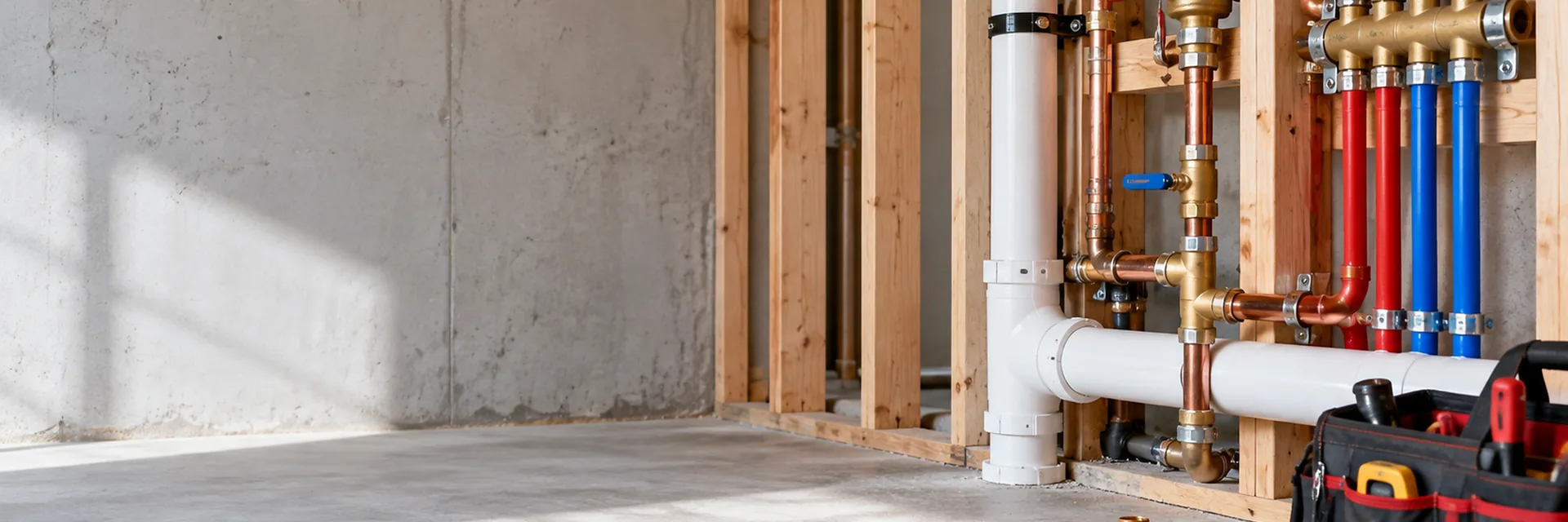 A plumber fitting pipework on a job site — plumbing and commercial plumbing contractor insurance