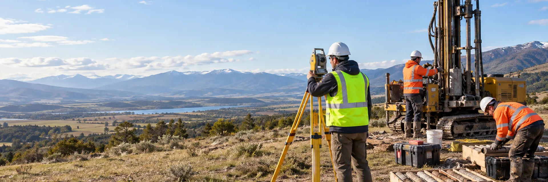 A technician carrying out soils testing on a construction site — environmental engineering consulting insurance california